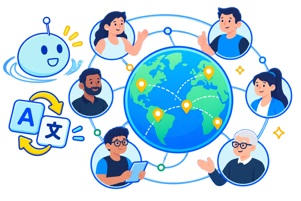Illustration representing codeit's automatic language translation