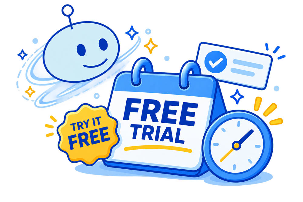 Illustration representing a free codeit software trial