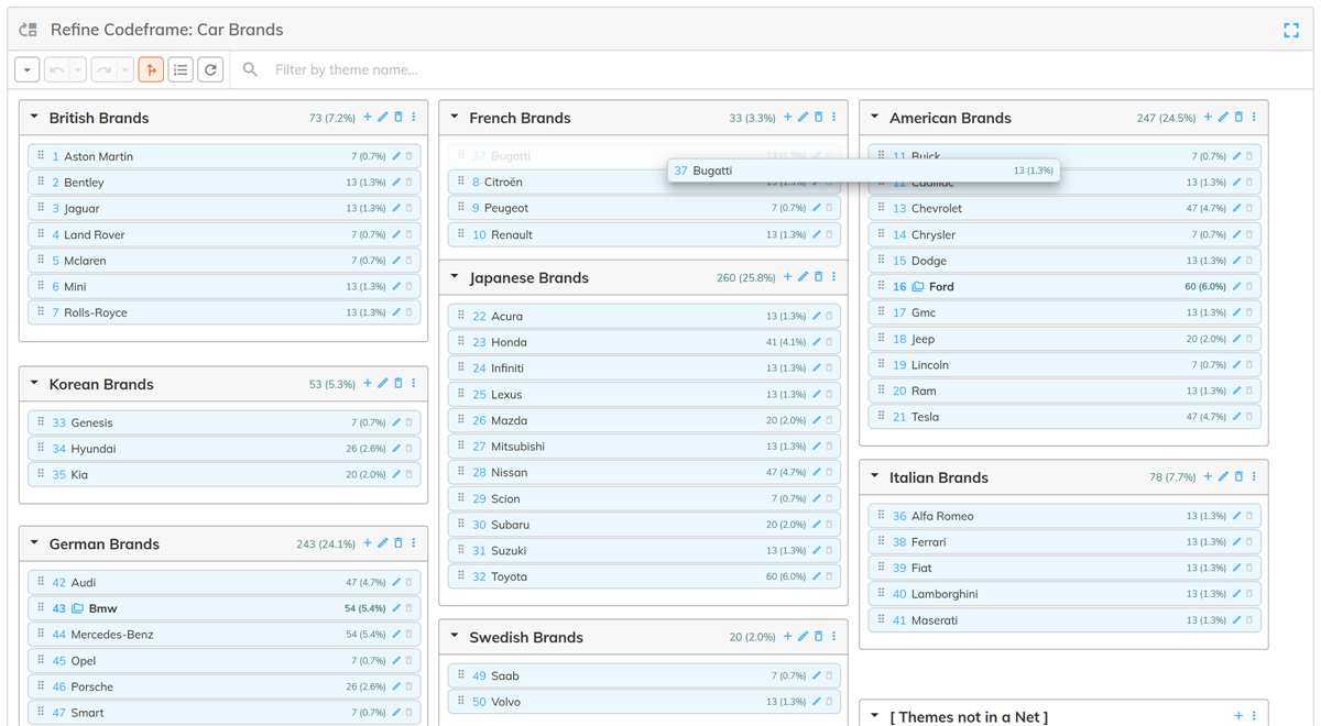 codeit's Refine Codeframe tool