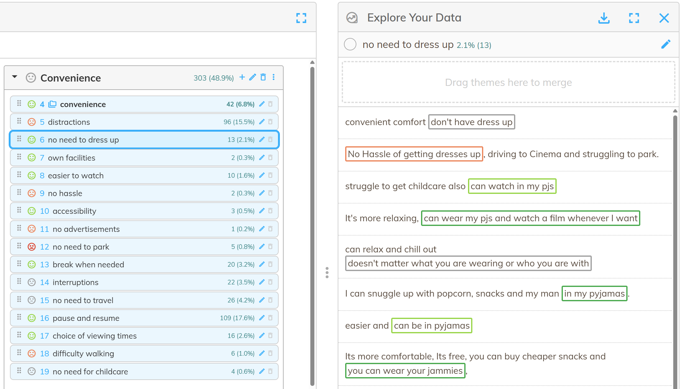 codeit Refine Codeframe tool - checking data