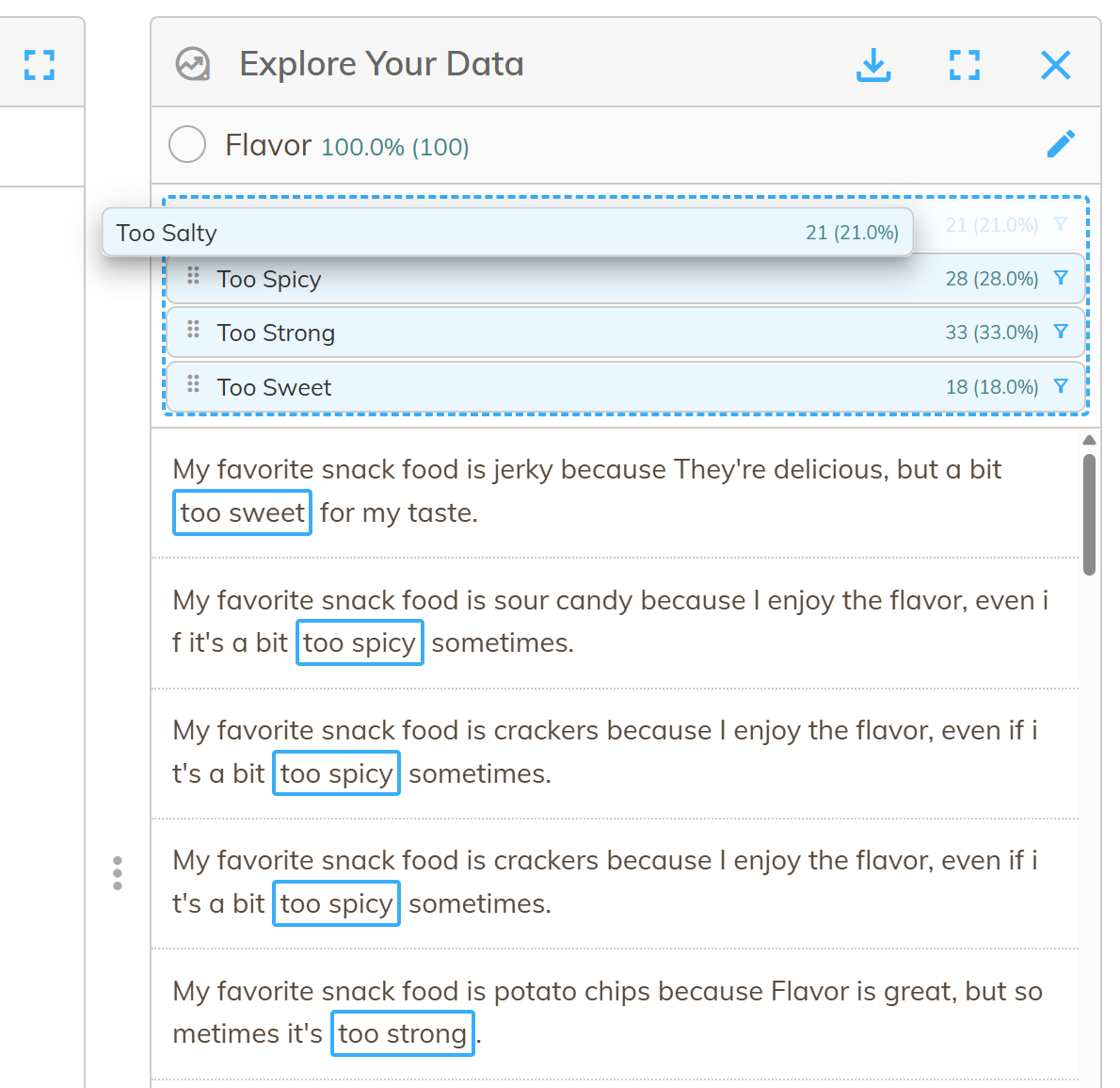 codeit's Refine Codeframe Tool - sub themes, merging and refining granularity